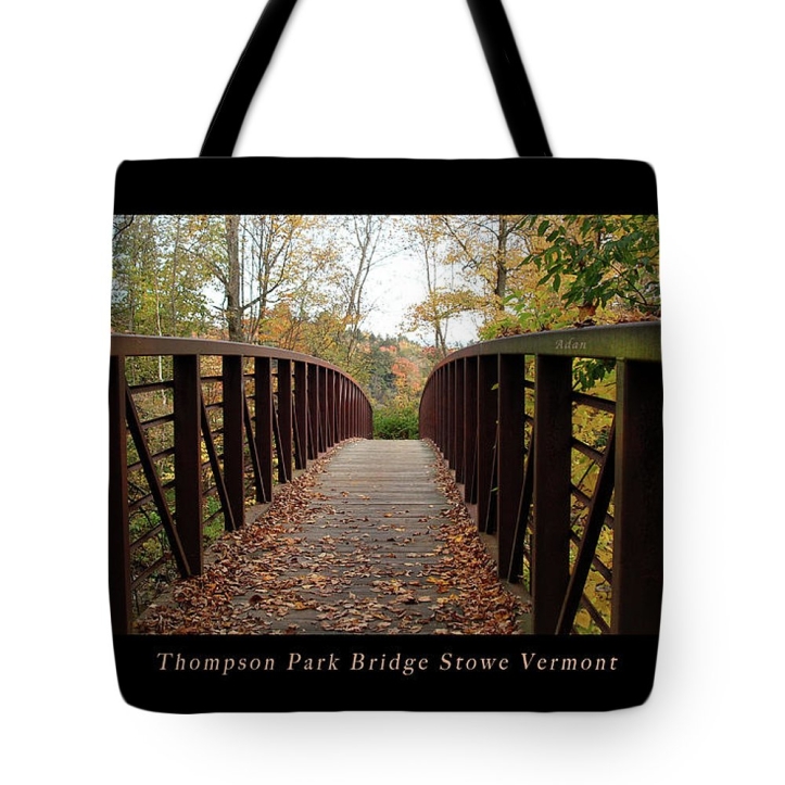 Tote Bag Gift Item (one of many) available along with prints @FineArtAmerica
https://fineartamerica.com/featured/thompson-park-bridge-stowe-vermont-poster-felipe-adan-lerma.html?product=tote-bag 