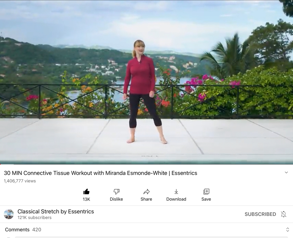May 14, 2022 – My 1st Classical Stretch Workout with Miranda Esmonde-White ( via YouTube ) in Many Months!
