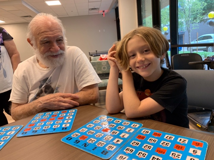 Playing Bingo with family & friends at The LadyBird 55+ community center, Austin Texas August 2022